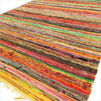 Yellow Luxury Rag Rug 154X90Cm - Brighten & Style Your Space - image 1