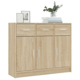 Berkfield Classic Sideboard Sonoma Oak 91X28X75 Cm Engineered Wood - thumbnail 3