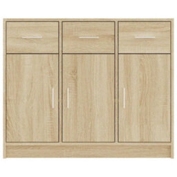Berkfield Classic Sideboard Sonoma Oak 91X28X75 Cm Engineered Wood - thumbnail 5
