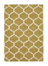 Yellow Wool Handmade Luxurious Modern Easy To Clean Geometric Rug For Dining Room Bedroom And Living Room-80Cm X 150Cm - thumbnail 6