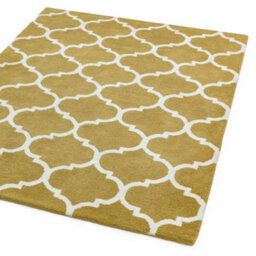 Yellow Wool Handmade Luxurious Modern Easy To Clean Geometric Rug For Dining Room Bedroom And Living Room-80Cm X 150Cm - thumbnail 3