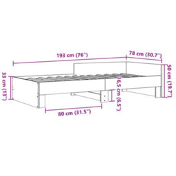 Berkfield Bed Frame Without Mattress Brown Oak 75X190 Cm Small Single Engineered Wood - thumbnail 9