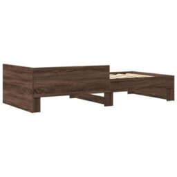 Berkfield Bed Frame Without Mattress Brown Oak 75X190 Cm Small Single Engineered Wood - thumbnail 6