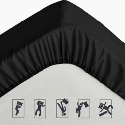 Pamposh 4 Pcs Super King Size Duvet Cover Sets With Matching Black Superking Size Fitted Sheets Premium Microfibre Reversible - thumbnail 9
