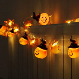 Amorly 2Pack Halloween Pumpkin & Maple Leaf Light Garland, 3M 20 Led Battery Operated Autumn Fairy Lights, Indoor Outdoor Home Decor - thumbnail 3