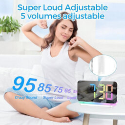 Rgb Digital Alarm Clock Led Mirror Display, Usb Charging, Auto Dimming, 11 Colours Bedside Desk Clock - thumbnail 3