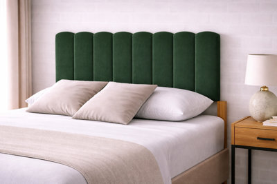 "Urban Textures Strutted Elara Boucle Divan Bed Headboard - Green 20"" Premium Boucle Upholstered Bed Headboard" - image 1