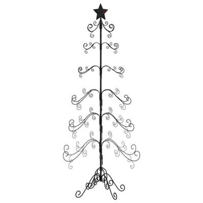 Berkfield Modern Metal Christmas Tree For Decoration Black 180 Cm