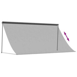 Walplus Retractable Awning Garden Sun Shade Canopy Gazebo For Back Door, Porch, Patio Anthracite 300X150 Cm Fabric And Steel - thumbnail 6