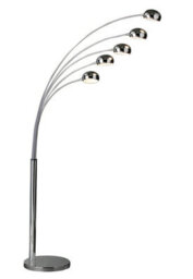 Orsina Contemporary 5-Arched Floor Lamp With Marble Base, Tall Metal Standing Lamp, Modern Uplighter Floor Lamp