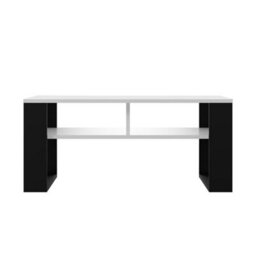 Modern 2P Topeshop White And Black Coffee Table With Shelves 90 X 58 X 50 Cm - thumbnail 1