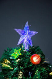 Shatchi 5Ft/150Cm Baubles And Stars Fibre Optic Christmas Tree Led Pre-Lit - thumbnail 4