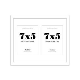12X10 Inch 2 Opening Photo Collage Frame, Display Two 7X5 Inch Photos, Multi Aperture Family Picture Frame, White - thumbnail 2