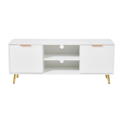 Tv Unit Media Cabinet Stand 2 Door Open - image 1