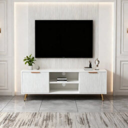 Tv Unit Media Cabinet Stand 2 Door Open - thumbnail 5
