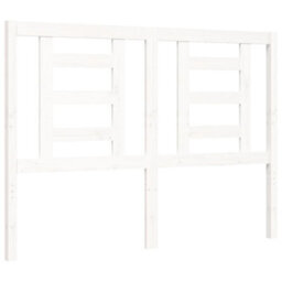 Berkfield Bed Frame With Headboard White Small Double Solid Wood - thumbnail 9