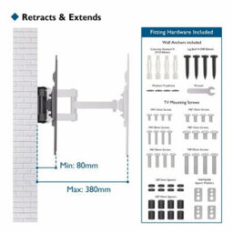 Adjustable Double Arm Tv Wall Mount For 23 To 70 Inch Led And Lcd Tv - thumbnail 4
