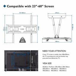 Adjustable Double Arm Tv Wall Mount For 23 To 70 Inch Led And Lcd Tv - thumbnail 5