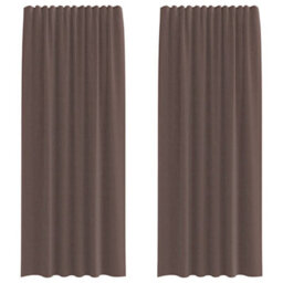 Berkfield Voile Curtains With Tab Top 2 Pcs Brown - thumbnail 2
