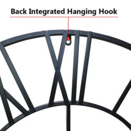 60Cm Large Skeleton Metal Roman Wall Clock With Big Numerals Open Round Face - thumbnail 6