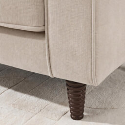 Furniturebox Uk Jasper Cream Linen-Look Fabric 3 Seater Sofa - thumbnail 6