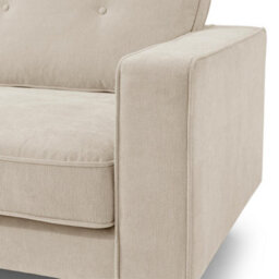 Furniturebox Uk Jasper Cream Linen-Look Fabric 3 Seater Sofa - thumbnail 5