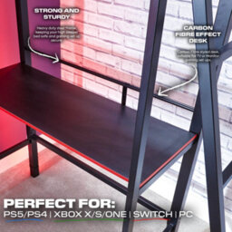 X Rocker Fortress High Sleeper Gaming Bunk Bed With Shelves - Black - thumbnail 4