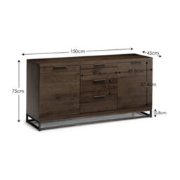 Oakham Premium Kelbrook Sideboard In Dark Oak And Metal - thumbnail 5