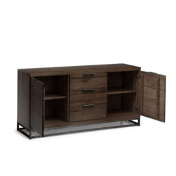 Oakham Premium Kelbrook Sideboard In Dark Oak And Metal - thumbnail 2
