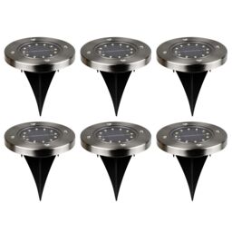 Gavea Stainless Steel Effect Solar-Powered Integrated Led Outdoor Ground Light, Pack Of 6 - thumbnail 3
