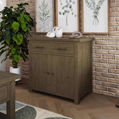 FWSTYLE 2 Door 2 Drawer Small Sideboard Solid Reclaimed Natural Pine - image 1