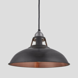 Industville Old Factory Slotted Pendant, 15 Inch, Pewter & Copper, Light Pewter Holder - thumbnail 1