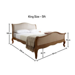 Oak Bed Frame - King Size With No Drawers - thumbnail 5