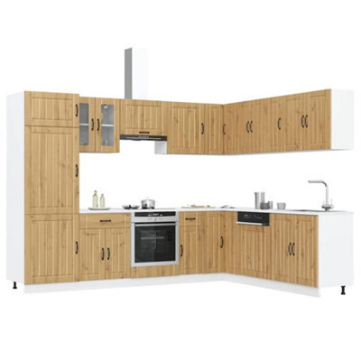 Berkfield 14 Piece Kitchen Cabinet Set Lucca Artisan Oak Engineered Wood - image 1