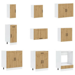 Berkfield 14 Piece Kitchen Cabinet Set Lucca Artisan Oak Engineered Wood - thumbnail 4