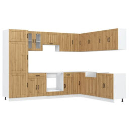 Berkfield 14 Piece Kitchen Cabinet Set Lucca Artisan Oak Engineered Wood - thumbnail 2