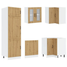 Berkfield 14 Piece Kitchen Cabinet Set Lucca Artisan Oak Engineered Wood - thumbnail 5