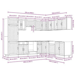 Berkfield 14 Piece Kitchen Cabinet Set Lucca Artisan Oak Engineered Wood - thumbnail 8