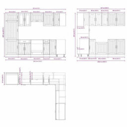 Berkfield 14 Piece Kitchen Cabinet Set Lucca Artisan Oak Engineered Wood - thumbnail 9