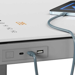 Tresanti Geller Adjustable Height Tech Desk - Sit Stand Desk With Tempered Glass Top, Usb & Usb-C Ports, Illumitouch Controls - thumbnail 5