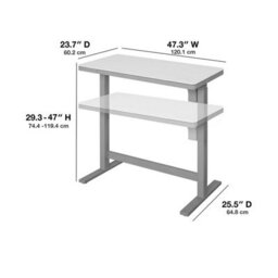 Tresanti Geller Adjustable Height Tech Desk - Sit Stand Desk With Tempered Glass Top, Usb & Usb-C Ports, Illumitouch Controls - thumbnail 2