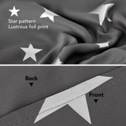 Deconovo Thermal Insulated Star Foil Printed Blackout Curtain Eyelet Curtains For Boys Bedroom 46 X 54 Inch Dark Grey 1 Pair - thumbnail 2