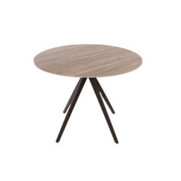 Core Products Aspen Grey Oak Effect 100Cm Round Dining Table With 4 White Plastic Curve Design Chairs - thumbnail 4