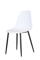 Core Products Aspen Grey Oak Effect 100Cm Round Dining Table With 4 White Plastic Curve Design Chairs - thumbnail 2