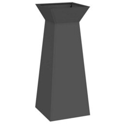 Berkfield Modern Garden Pillar Planter With Bowl Black 40X40X100 Cm Steel - thumbnail 1