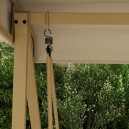 Outsunny 3 Seater Garden Swing Chair With Adjustable Canopy And Cushions, Beige - thumbnail 8