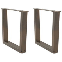 Berkfield Coffee Table Legs V-Shape 2 Pcs Natural Steel 60X(42-43.3) Cm Steel