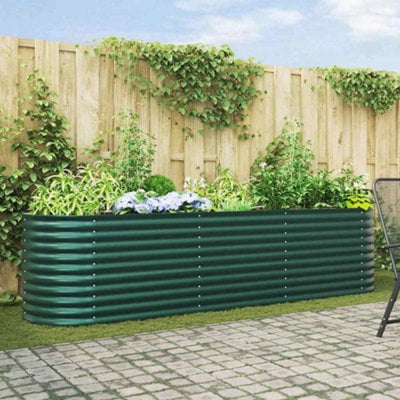 Berkfield Garden Raised Bed Green 320 X 80 X 81 Cm Steel - image 1