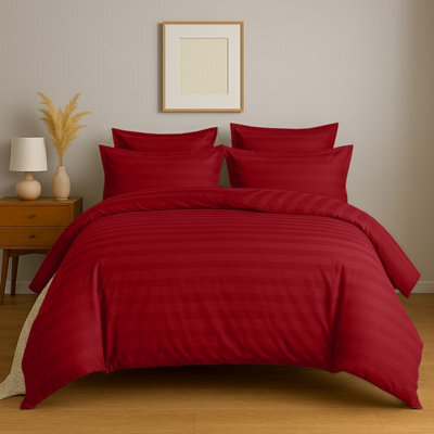 Aspire Homeware Red Duvet Cover Set, Reversible Modern Bedding Set, Single (L)200Cm X (W)135Cm - image 1