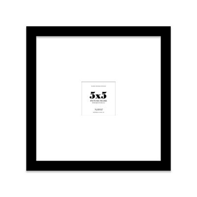 "5X5"" Black Picture Frame - 5X5"" Square Frame With 1X1"" Mount For 5X5""/1X1"" Pictures Art Deco Style Room Decor, 1 Pack" - image 1